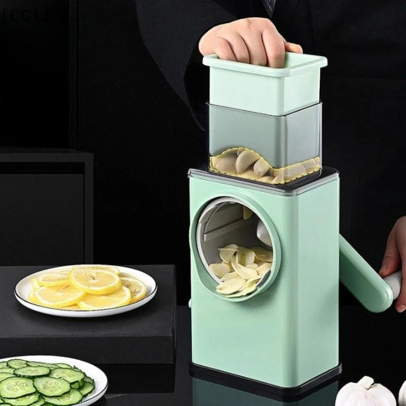 Multifunction Vegetable Cutter Stainless Steel Panel Hand Crank Qme