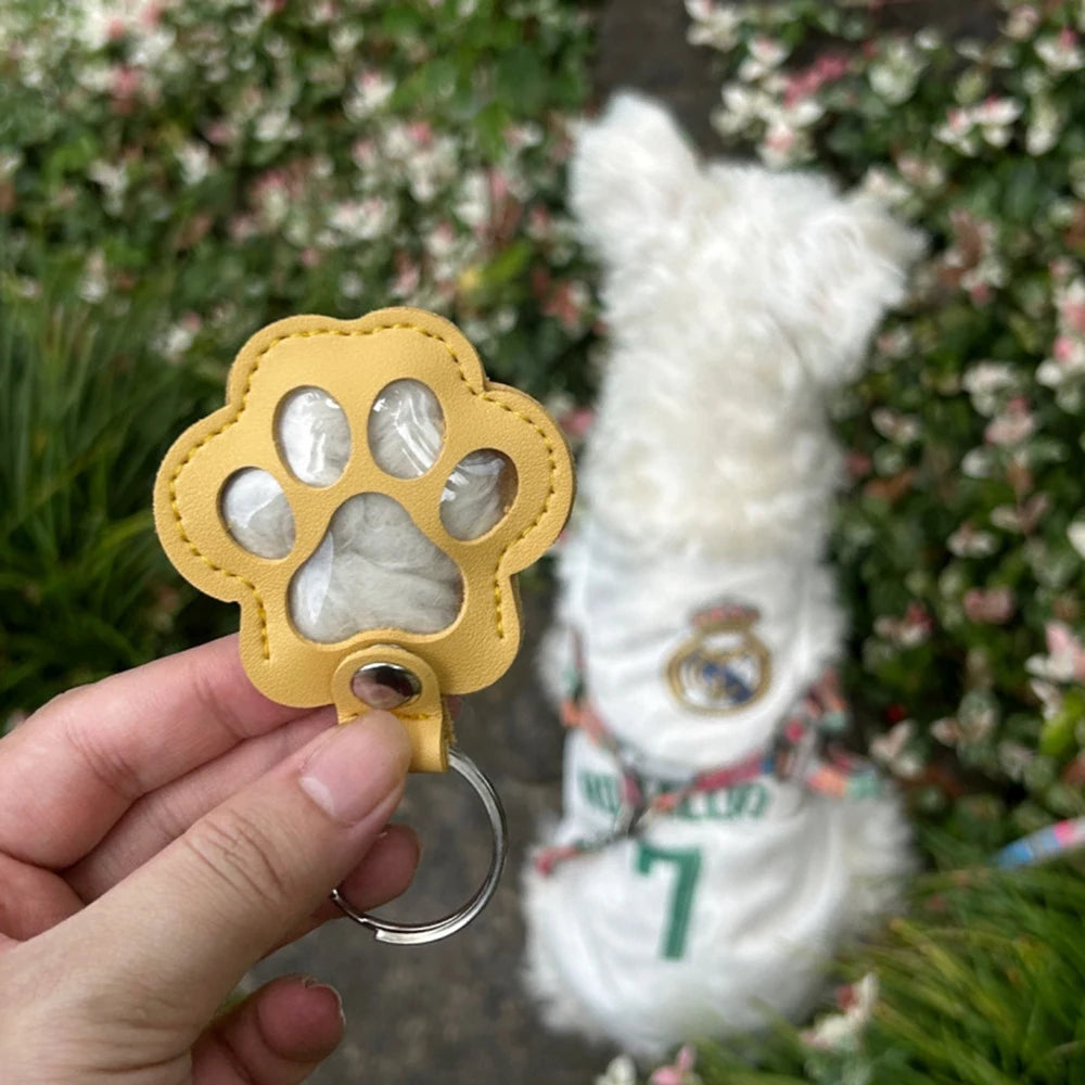 Pet Hair Storage Keychain, Dog Paw Photo, Cat And Dog Hair Bag, Commemorative Storage Bag, Commemorative Item Qme