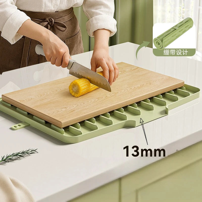 Kitchen Sink Slope Drip Mat Silicone Fruit Vegetable Draining Pad Qme