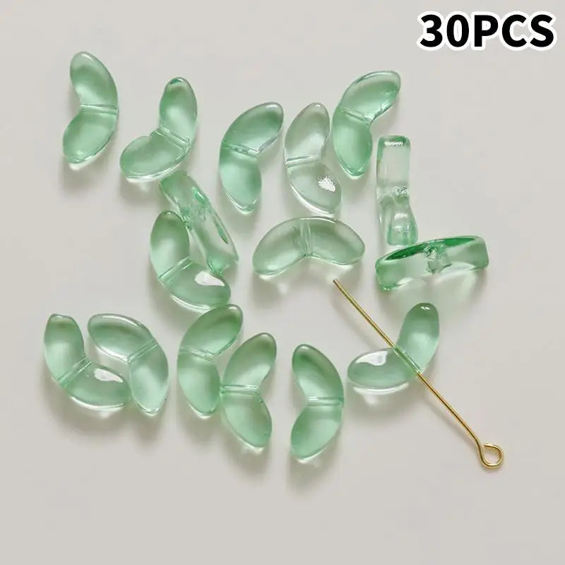 DIY Lampwork Beads 30Pcs Multicolor Glass Flower Beads for Jewelry Making Handmade Accessories Supplies Qme A10
