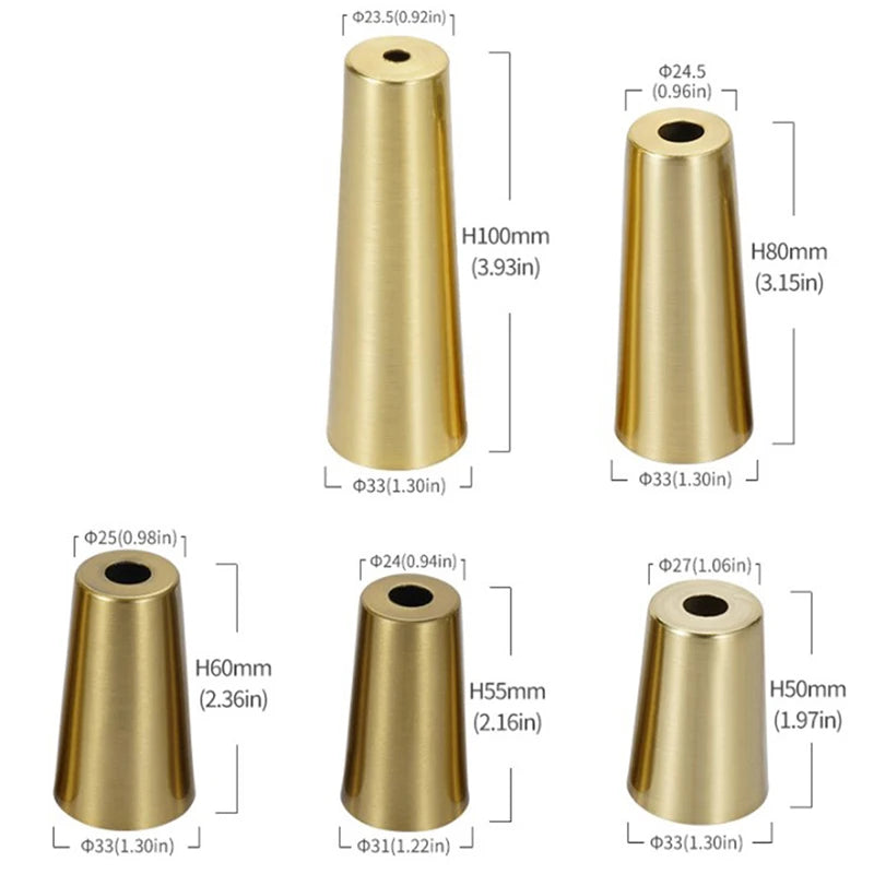 Furniture Iron Foot Cover Copper Tip Brushed Brass Table Chair Qme
