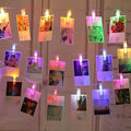 Garland Card Photo Clip String Lights 1.5M 10LEDS Led Fairy Light Bedroom DIY Clothespin Shapes Battery Decoration Lamp Qme Color