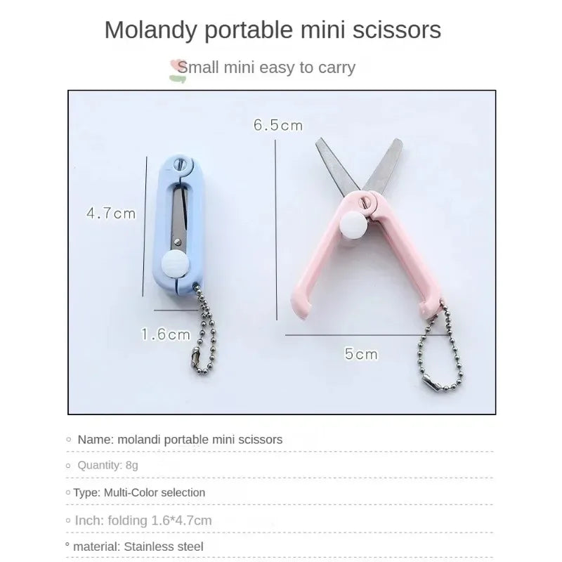 Creative Mini Portable Folding Scissors Morandi Simple Paper-Cutting Art Tool Stationary Scissors Office School Supplies. Qme
