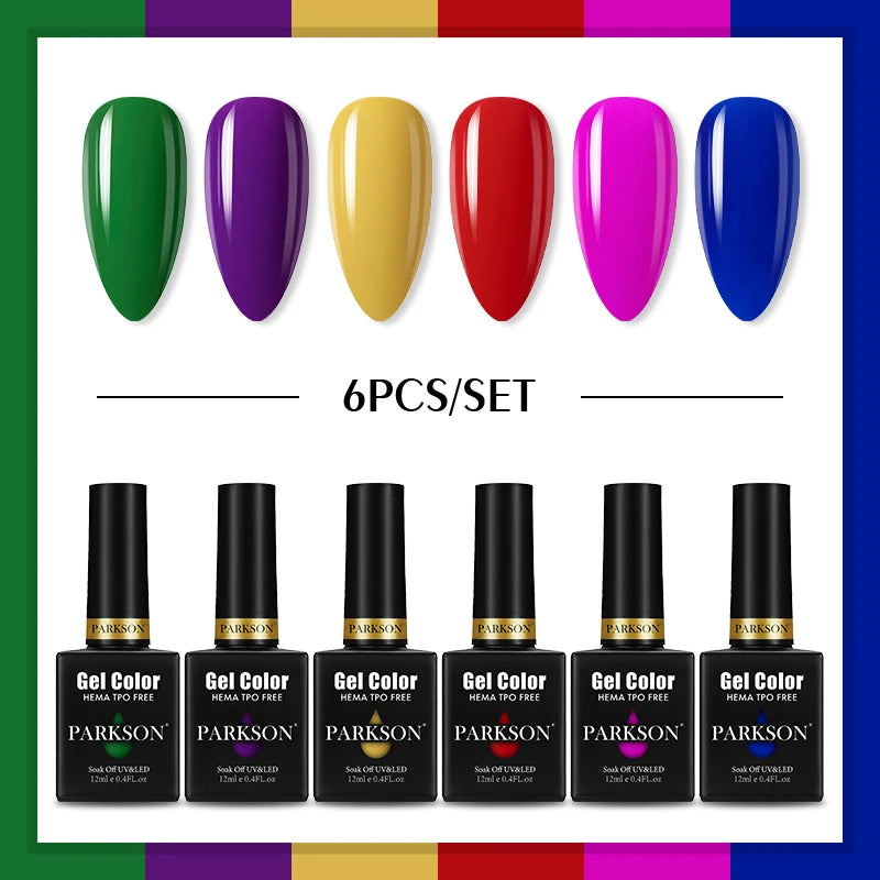 PARKSON Lot Gel Polish Semi-permanent Nail Hybrid Varnishes Base Coat Qme ZH06