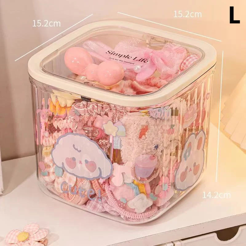 Clear Accessories Organizer Box Multifunctional Storage Hair Ties Qme L