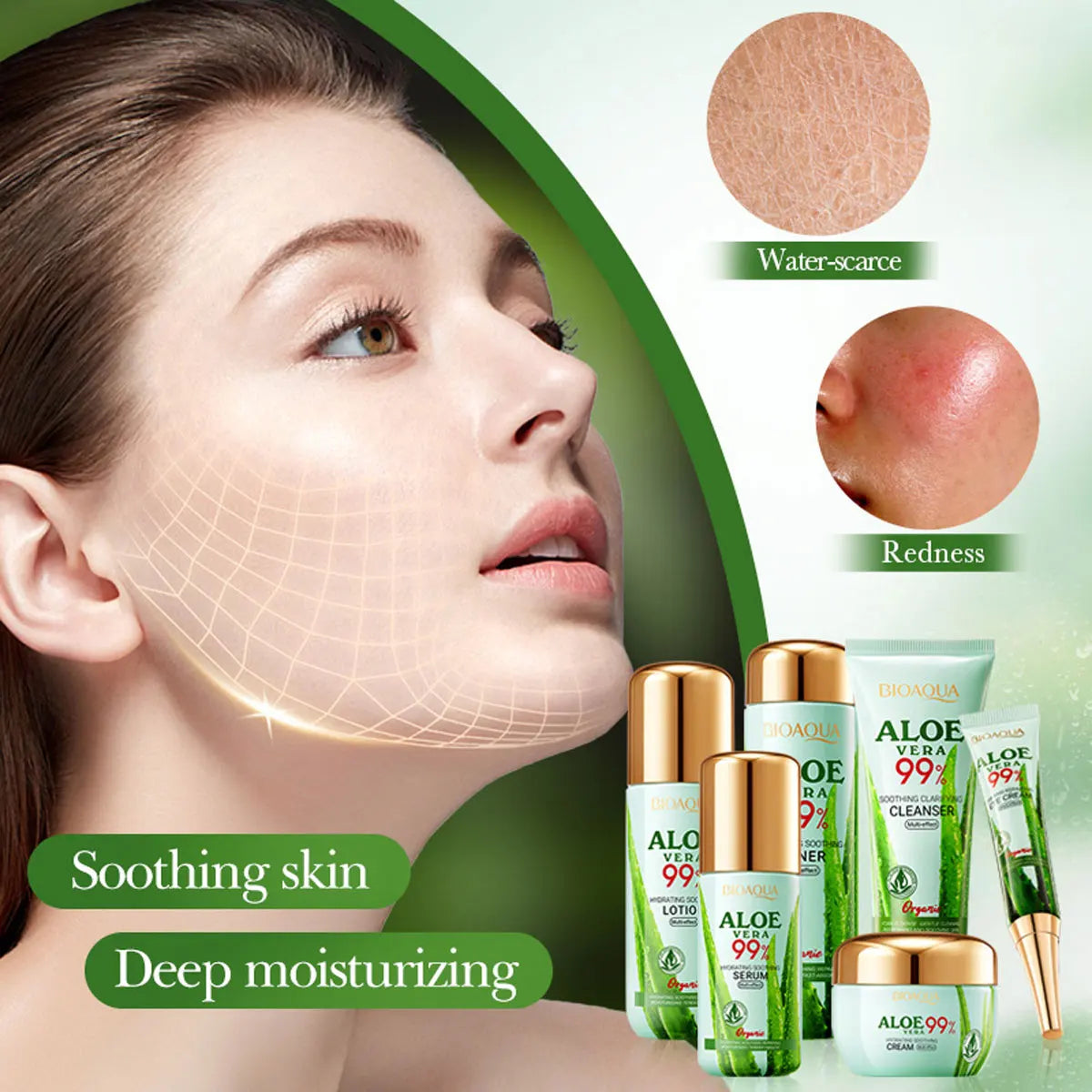 6-Piece Aloe Skin Care Moisturizing Face Cream Christmas Box Qme