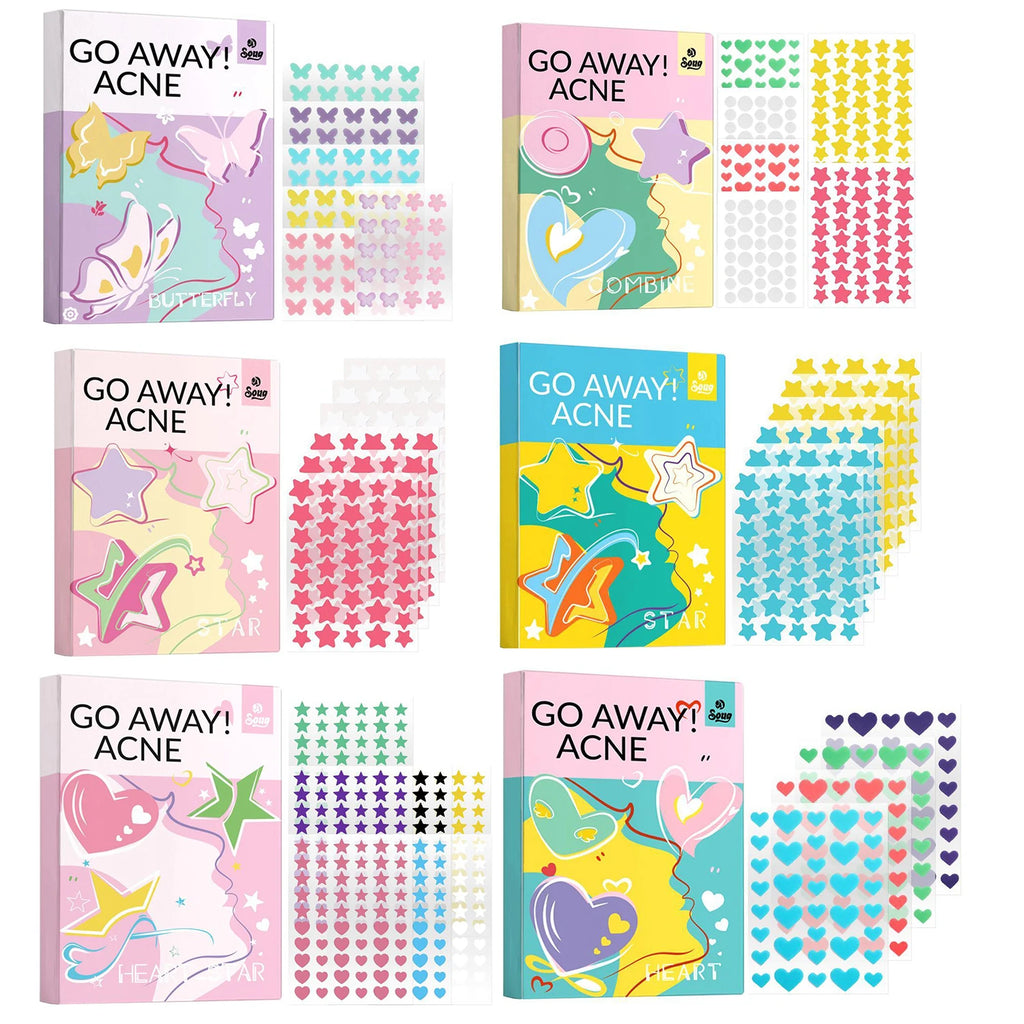 120-420 Counts Cute Colorful Butterfly Heart Star Shape Acne Pimple Qme