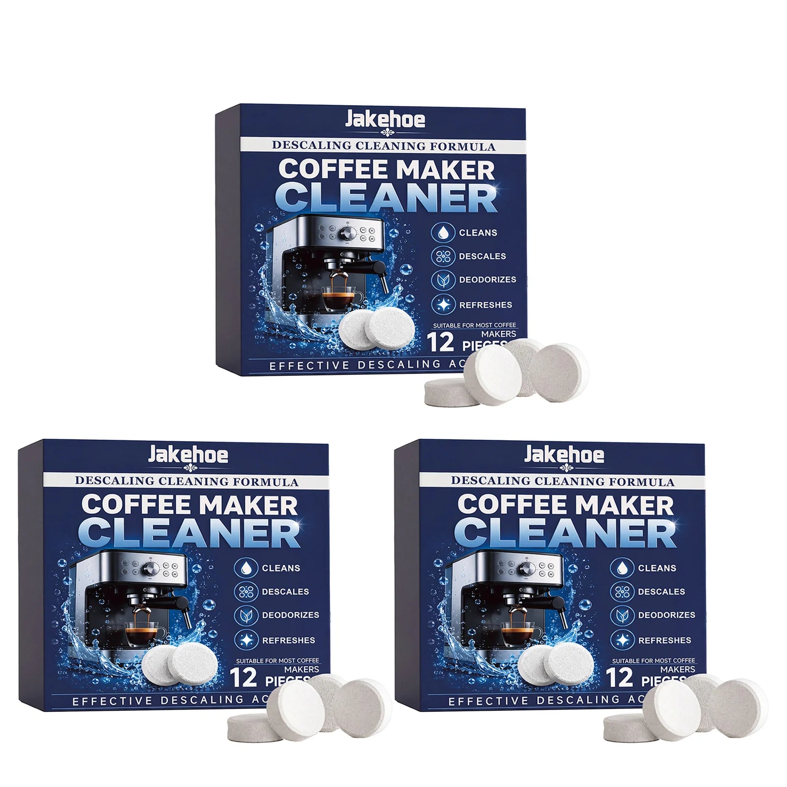 Coffee Maker Descaling Tablets Remove Dirt Restore Shiny Deodorize Maintain Stable Coffee Brewing Flavor Coffee Machines Cleaner Qme 3 x 12pcs Boxed