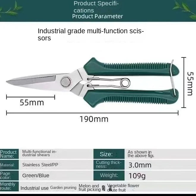 Straight Head Pruning Shears Non-slip Handlestainless Steel Outils Qme