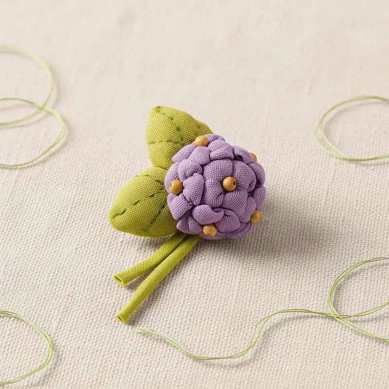 Cotton Linen Hydrangea Brooch Fabric Three-dimensional Flower Cute Qme
