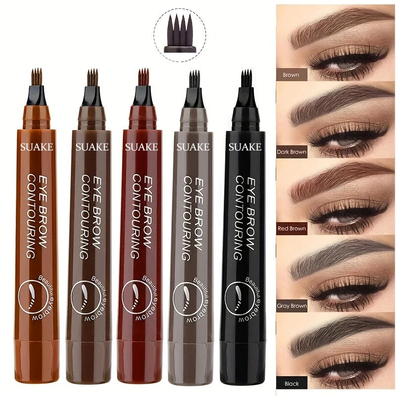 Four-pronged Eyebrow Pencil Four-end Long-lasting Non-smudged Qme