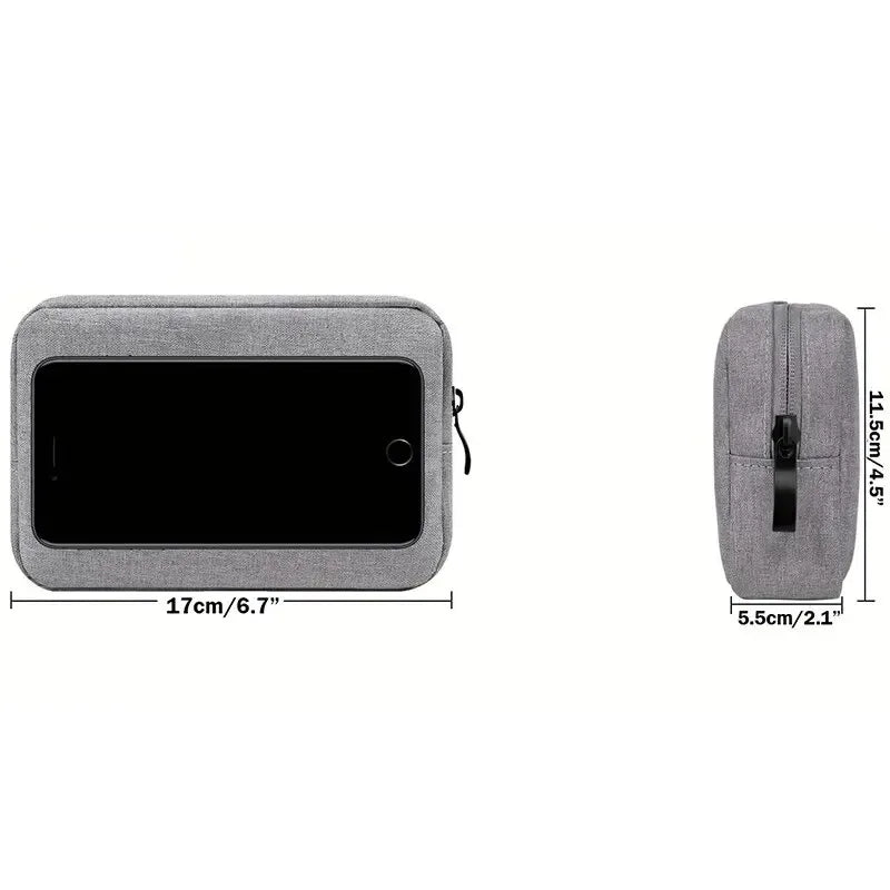 Portable Electronics Storage Pouch Phone Charger Earphone Power Cord Qme