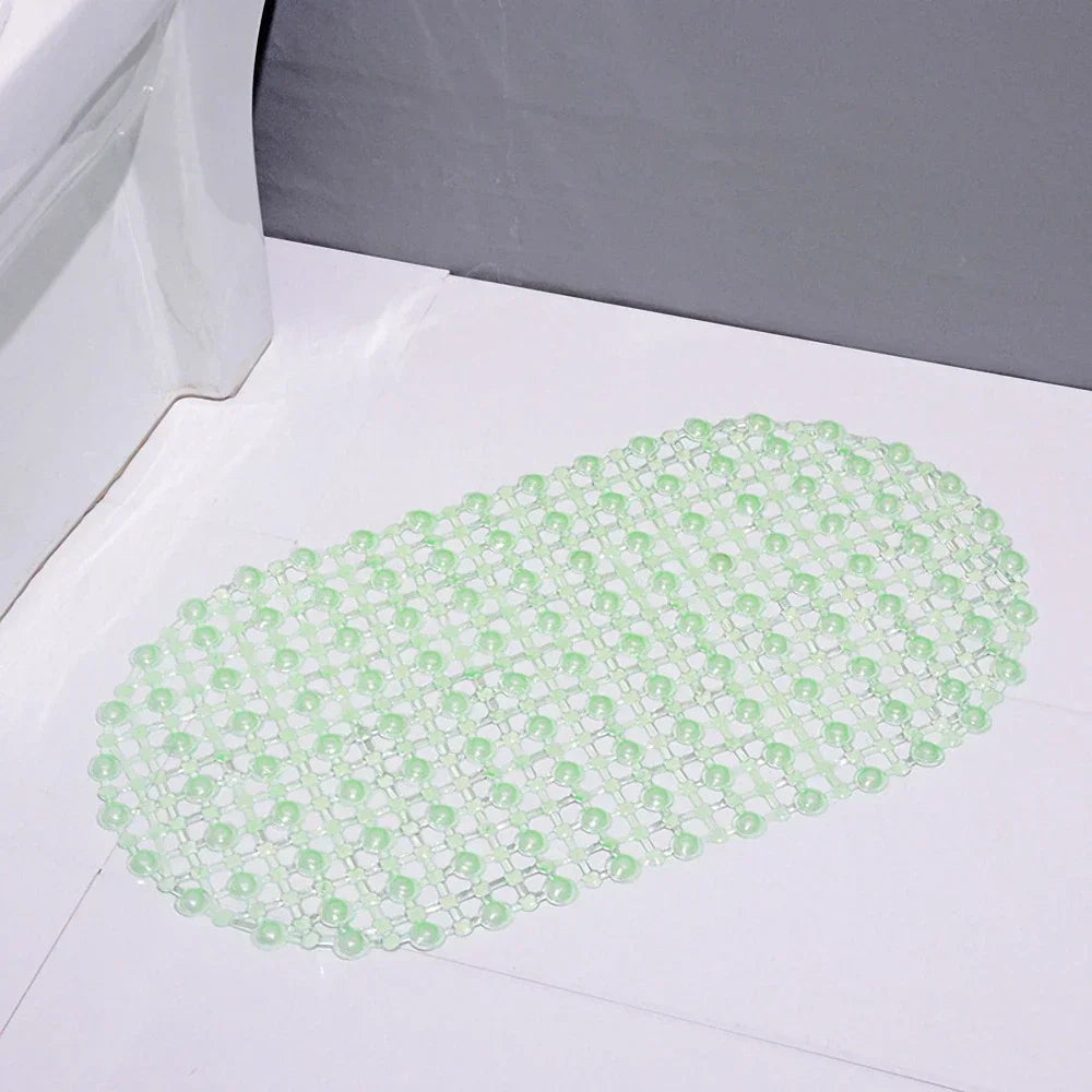 Household Non-slip Mat Bathroom Bath Massage Suction Cup Bathtub Rug Qme Green
