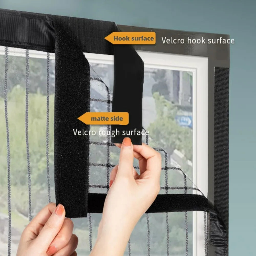 Summer Self-adhesive Window Screen Anti-Mosquito Prevent Flying Insects Invisible Mesh Curtains Removable Magnetic Screen Window Qme