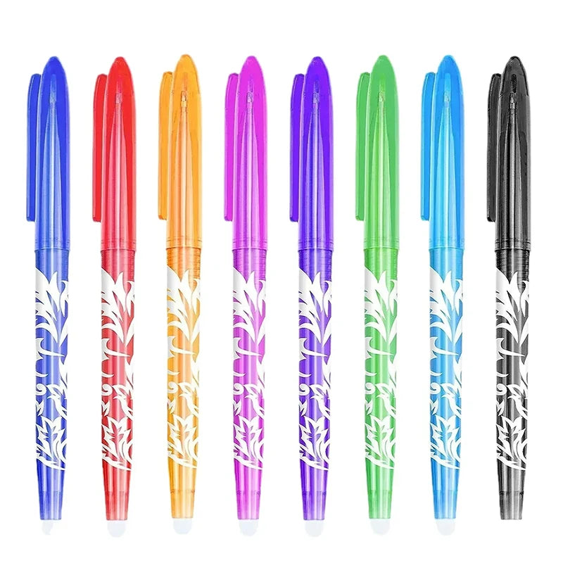 Kawaii Pilot, Erasable Gel Pens, Assorted Color Inks,Fine Point 0.5 mm, Pack of 12/8 Qme 8 colors