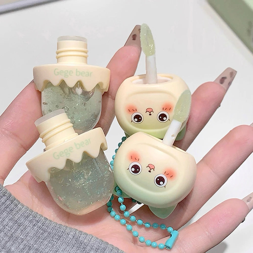 Gege Bear Cute Fruit-flavored Lip Oil Can Be Key Pendant Hydrating Qme