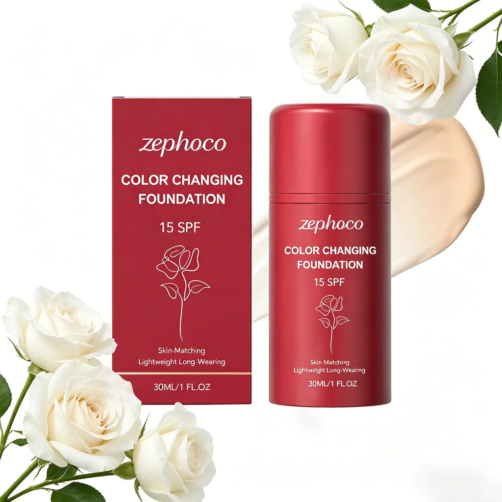 zephoco Color Changing Foundation Spf 15 Waterproof Anti Sun Protection Even Skin Tone Blemish Cover Foundation Full Coverage Qme