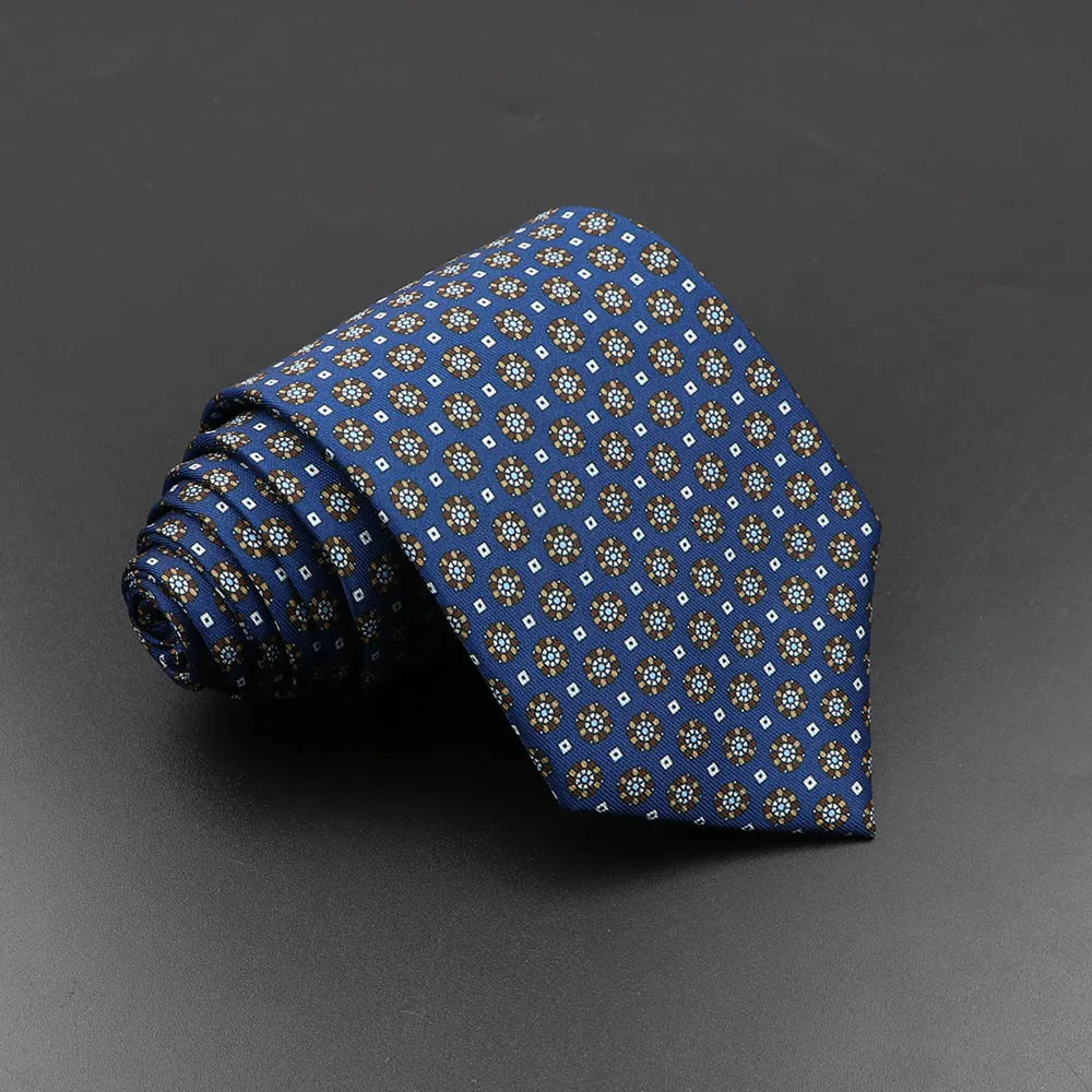 Men's Fashion Silk Tie Soft Novelty Necktie Blue Green Orange Ties Qme