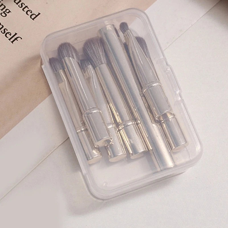 Mini Travel Makeup Brushes Portable Cosmetic Tools Box Foundation Qme Gold