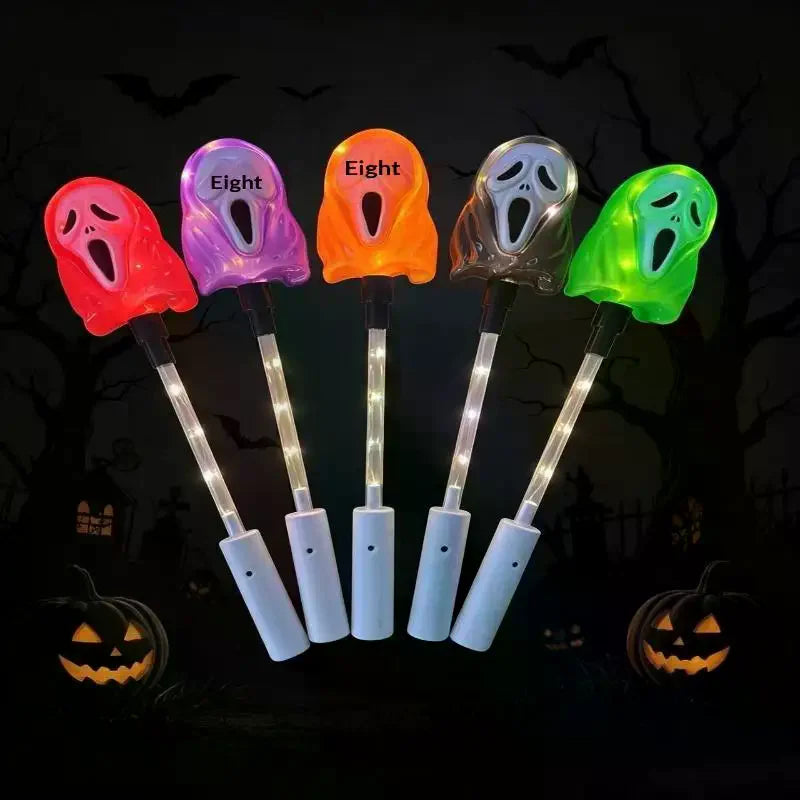 Halloween LED Glow Wands With Cartoon Designs Flashing Lights For Kids Trick Or Treat Halloween Party Favors Qme