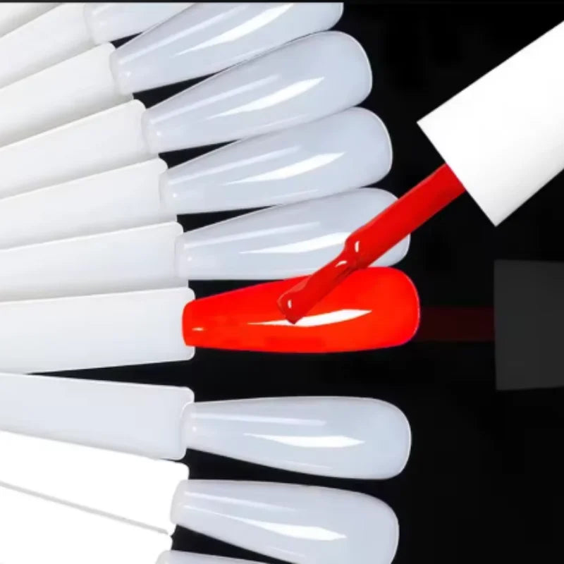 Nail Tips Display Clear Nature Color False Nail Tips For Gel Nail Polish Practice Board Tool Fan Shaped Palette Qme