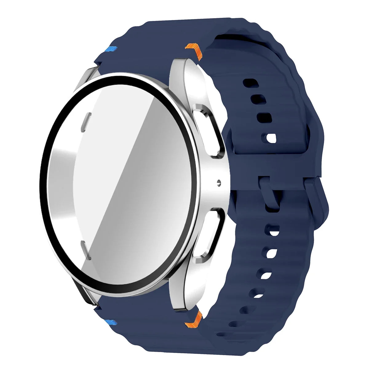 Silicone Strap for Samsung Watch 7 6 5 4 40mm 44mm 5Pro 45mm Band With Case Screen Protector Bumper cover for Wrist Accessories Qme