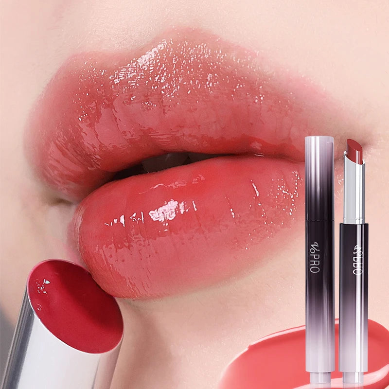 Moisturizing Water Light Lipstick,Mirror Gloss Jelly Gel Lip Gloss,Long-Lasting,Waterproof,Lightweight,Nourishing & Hydrating Qme