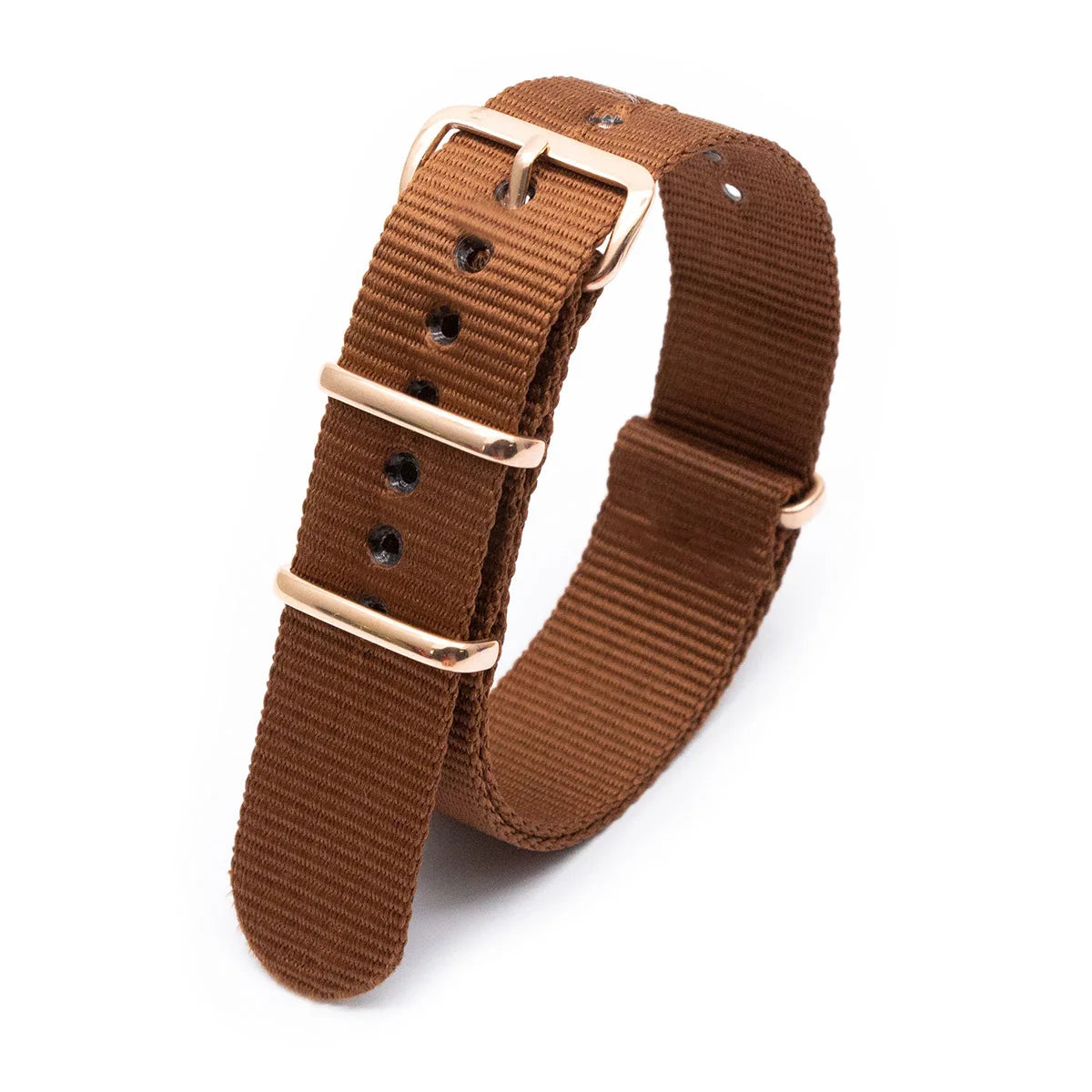 Luxury Nylon Watch Band Rose Gold Metal Buckle Durable Sweatproof