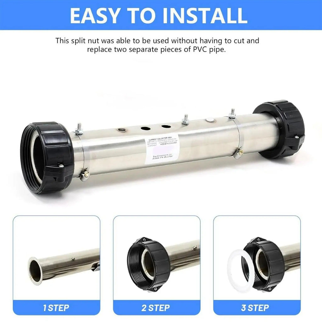 Spa Heater Split Nut 2 Inch Hot Tub Plumbing Parts Leakproof Replacement Parts For Water Leak Repair Homeowners Professionals Qme