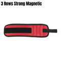 Strong Magnetic Wristband Portable Tool Bag Adjustable Magnetic fixation Tool Wrist Belt for Screws Metal Nails & Drilling Bits Qme Red 3 Rows