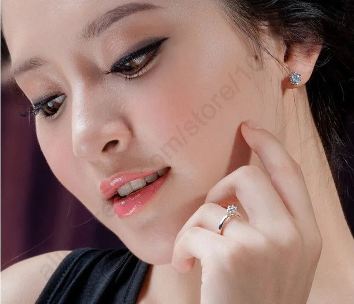 Simple Wedding Band Rings For Wedding 925 Sterling Silver Color White CZ Cubic Zirconia Finger Ring Bague Anillos Lover Gift Qme