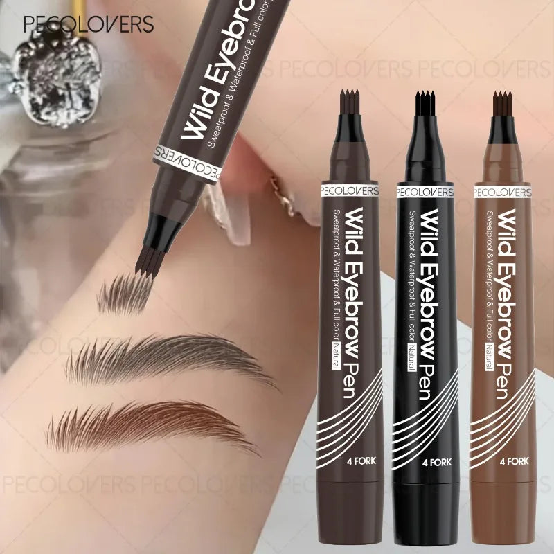 Four-pronged Liquid Eyebrow Pencil Fills Gaps Eyebrows Waterproof Qme