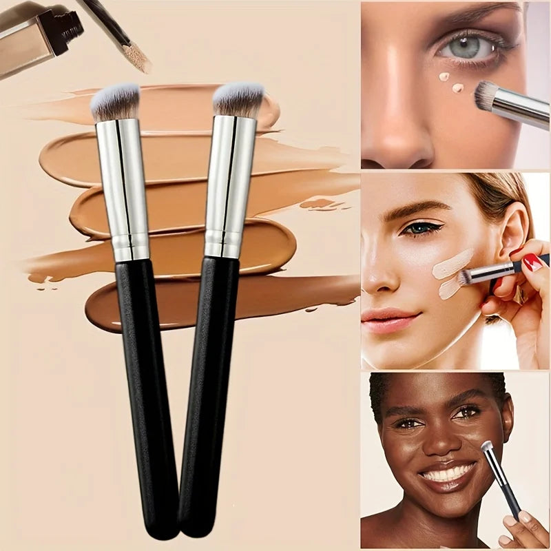 Under Eye Concealer Brush Kabuki Nose Contour Dense Bristles Full Qme 2 pcs