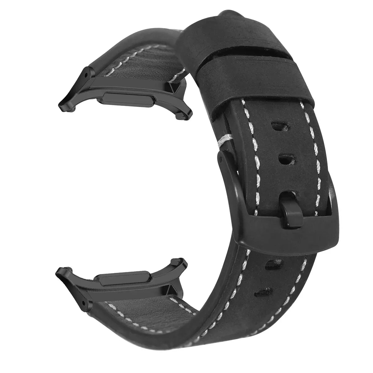 Leather Strap for Samsung Galaxy Watch 7 Ultra 47mm Quick Release Bracelet Wristband for Galaxy Watch Ultra Watchband 22mm Band Qme black black Galaxy 7 Ultra 47mm