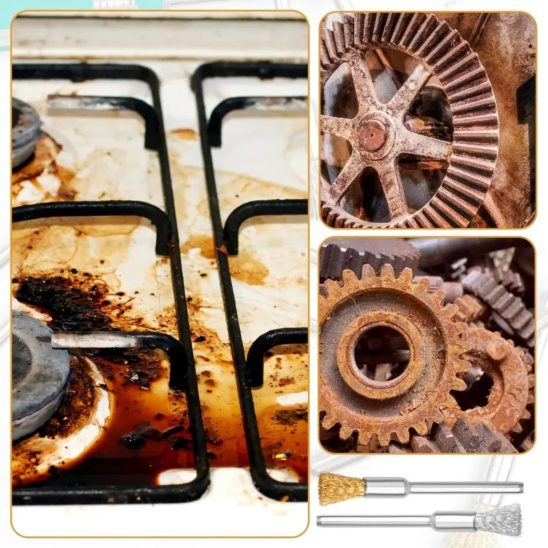 20pcs mini wire brushes are designed specifically for grinding and cleaning, effectively removing rust, corrosion, dirt, and pai Qme