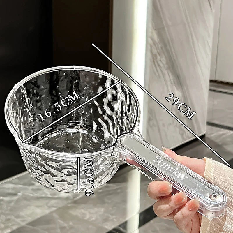 Stainless Steel Water Ladle Pan Pot Household Kitchen Cooking Gadgets Qme Transparent