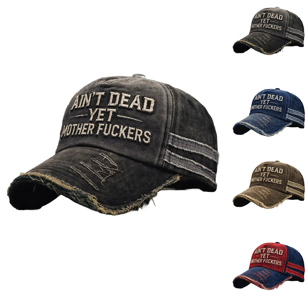 Unisex Washed Vintage Design Commemorative Hat Distressed Adjustable Letter Sun Hat Fashionable Casual Versatile Baseball Cap Qme