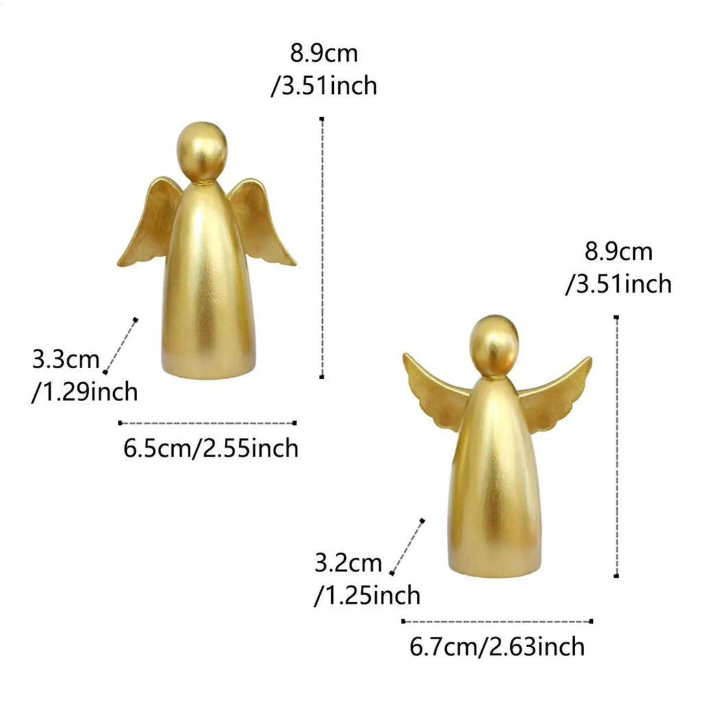 Angel Figure Adorable Sculpture Memorial Statue Decoration Golden Qme