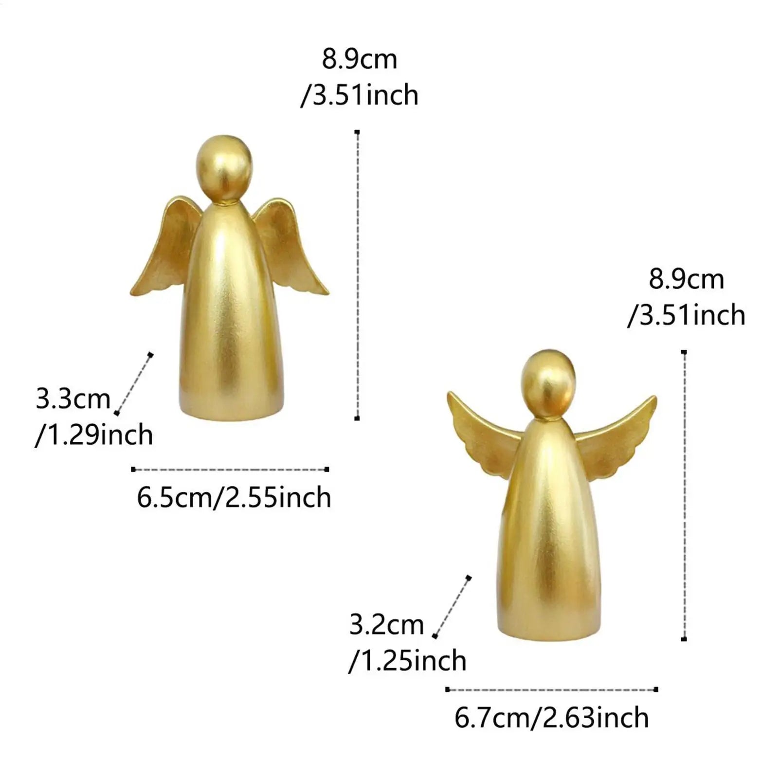 Angel Figure Adorable Sculpture Memorial Statue Decoration Golden Qme