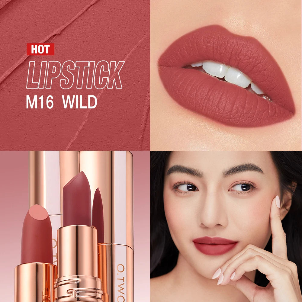 O TWO Lipstick Lip Tint Matte Long Lasting Waterproof Velvet Not Qme