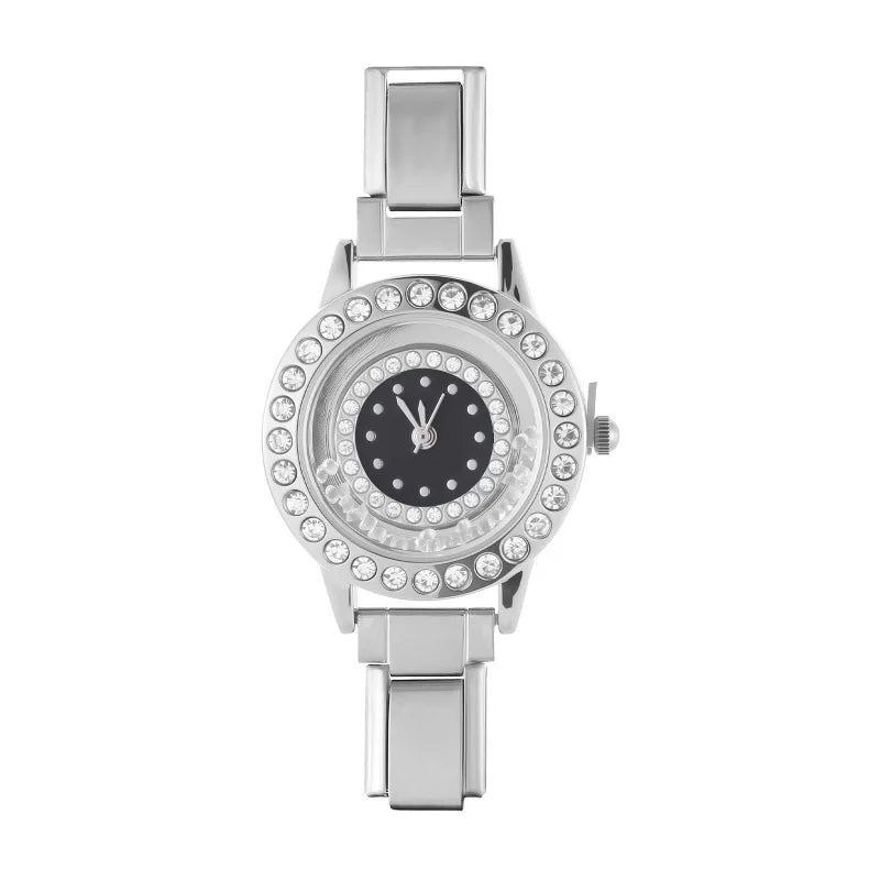 Wholesale High Quality Stainless Steel Watch Head Bracelet 9mm DIY Italian Charm Women Mens Round Square Watch 12 Zodiac Watches Qme Style 35