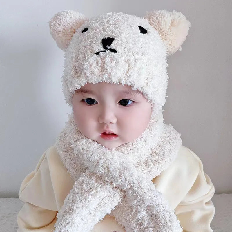 Baby Beanie Cute Hat Children's Knitted Ear Protection Qme