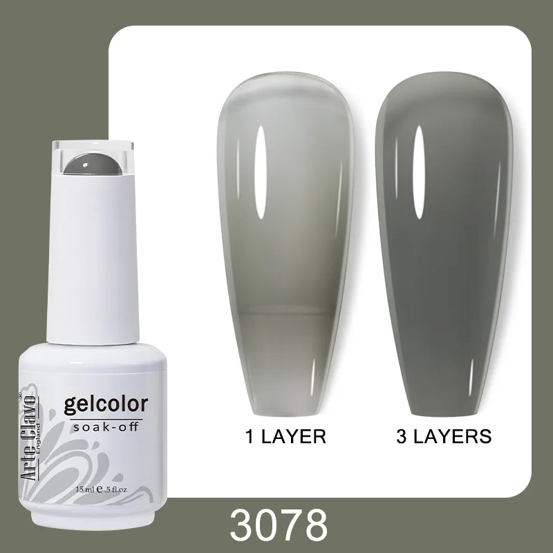 Arte Clavo Gel Nail Polish Matte Semipermanent Varnish UV Glitter Qme 3078