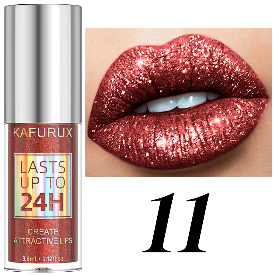20 Matte Shiny Glitter Liquid Lipstick Lip Gloss Diamond Makeup Qme 11