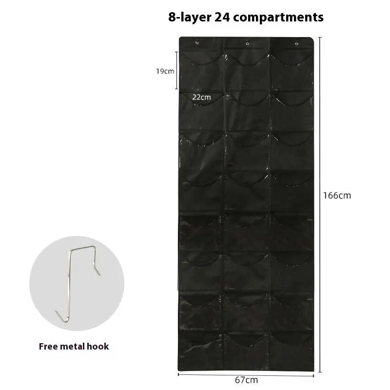Baseball Caps Bedroom Hat Storage Holder Organizer24 Clear Pockets Qme Black