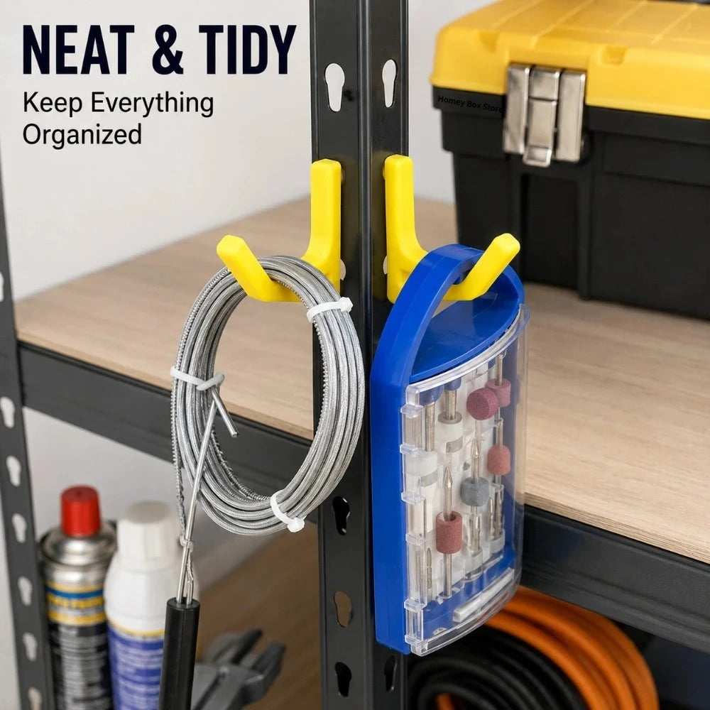 3/6/9Pcs Heavy Duty Shelf Support Hooks 10.3mm Hole Spacing Universal Auxiliary Fittings For Garage Warehouse Storage Racks Qme