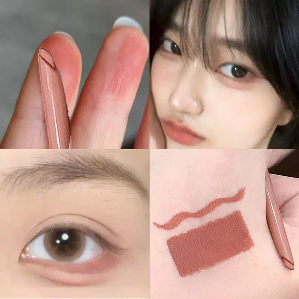 Curved Pink Brown Eyeliner Gel Pen Long-lasting Waterproof Ultra-fine Matte Smooth Quick Dry Aegyo-Sal Gel Eye Shadow Pen Makeup Qme