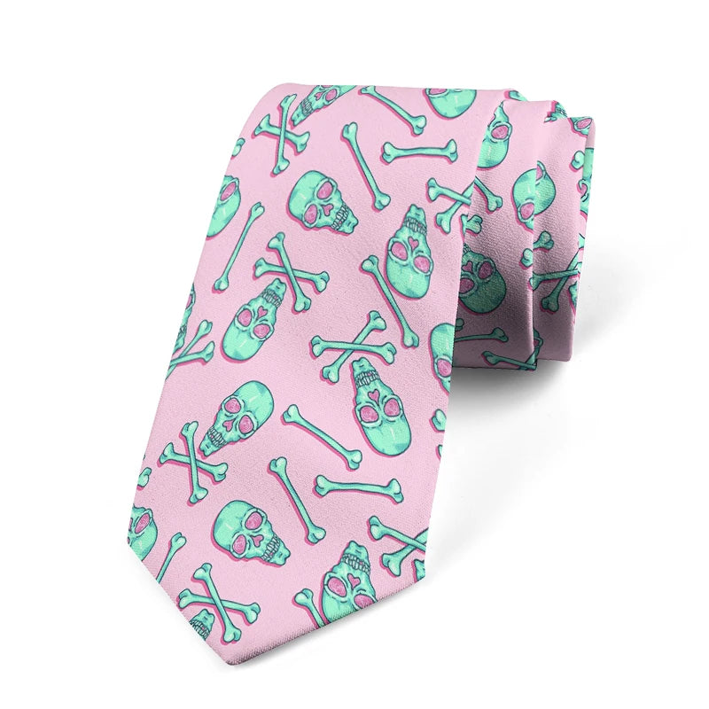 Funny Skeleton 3D Printed Tie Fashion Casual Business Office Unisex Qme style1