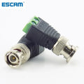 ESCAM 2x Coax CAT5 BNC Male Connector Plug DC Adapter Balun Connector for CCTV Camera Security System Surveillance Accessories Qme 20pcs