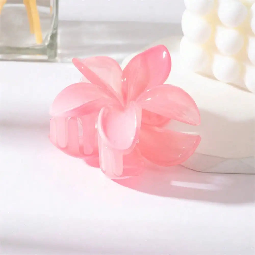 Summer Beach Flower Hair Claw Clips Thick Strong Fixation Non-slip Qme pink